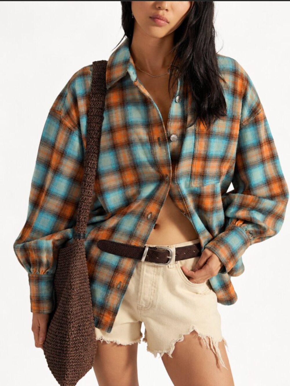 WE THE FREE ASHLEY PLAID FLANNEL SHIRT NWT